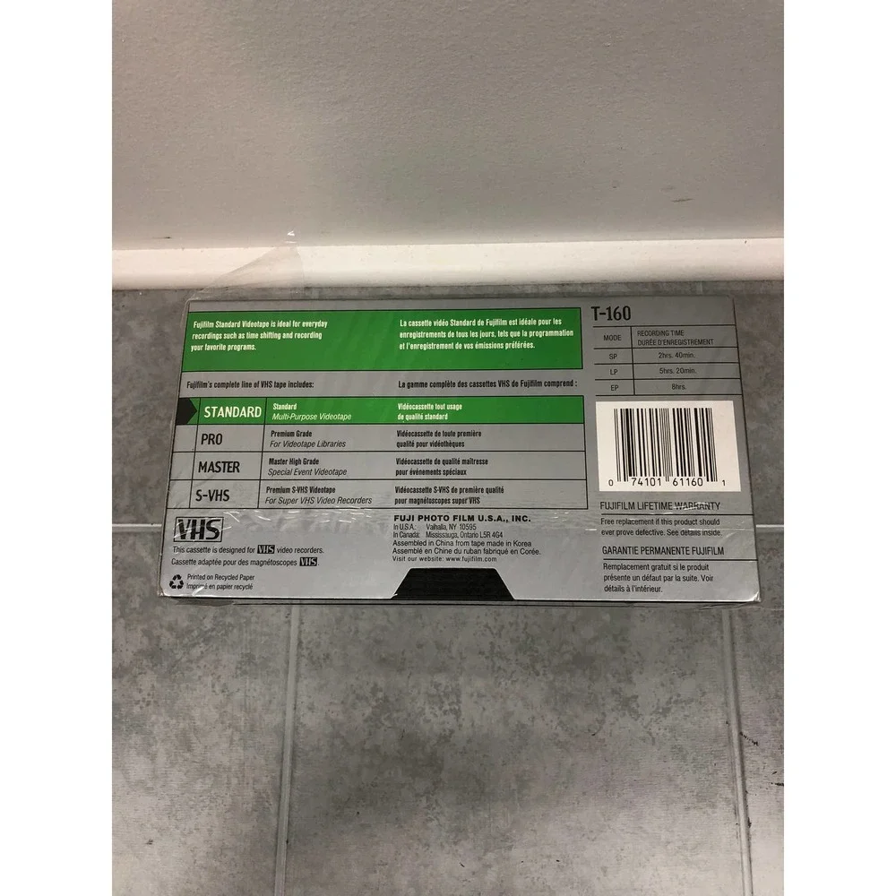 Fujifilm 8 Hrs. T-160 VHS Tape 2 Pack Individually sealed New